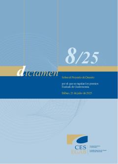 Dictamen 8/25 de 21 de julio sobre el Proyecto de decreto por el que se regulan los premios Euskadi de Gastronomía